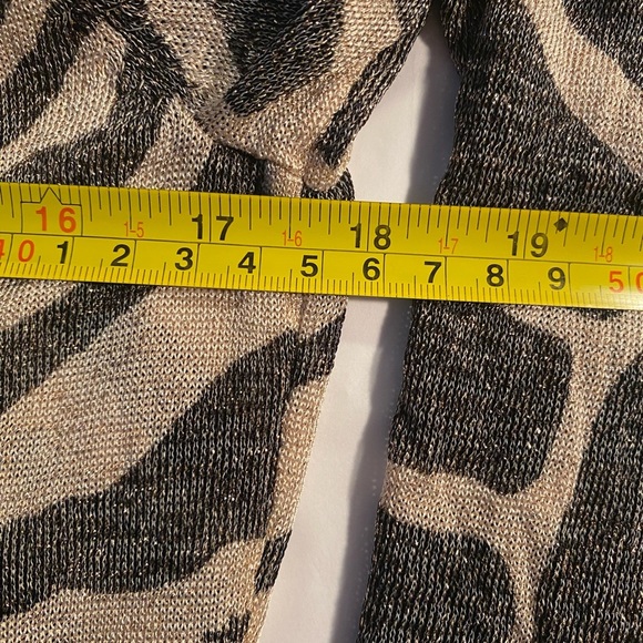 INC Int Concepts cardigan. Zebra and giraffe black and white with shimmer. Large - Picture 6 of 9